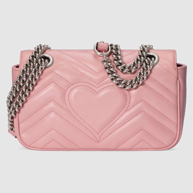 Gucci GG Marmont Matelasse Mini Shoulder Bag 446744 Pink